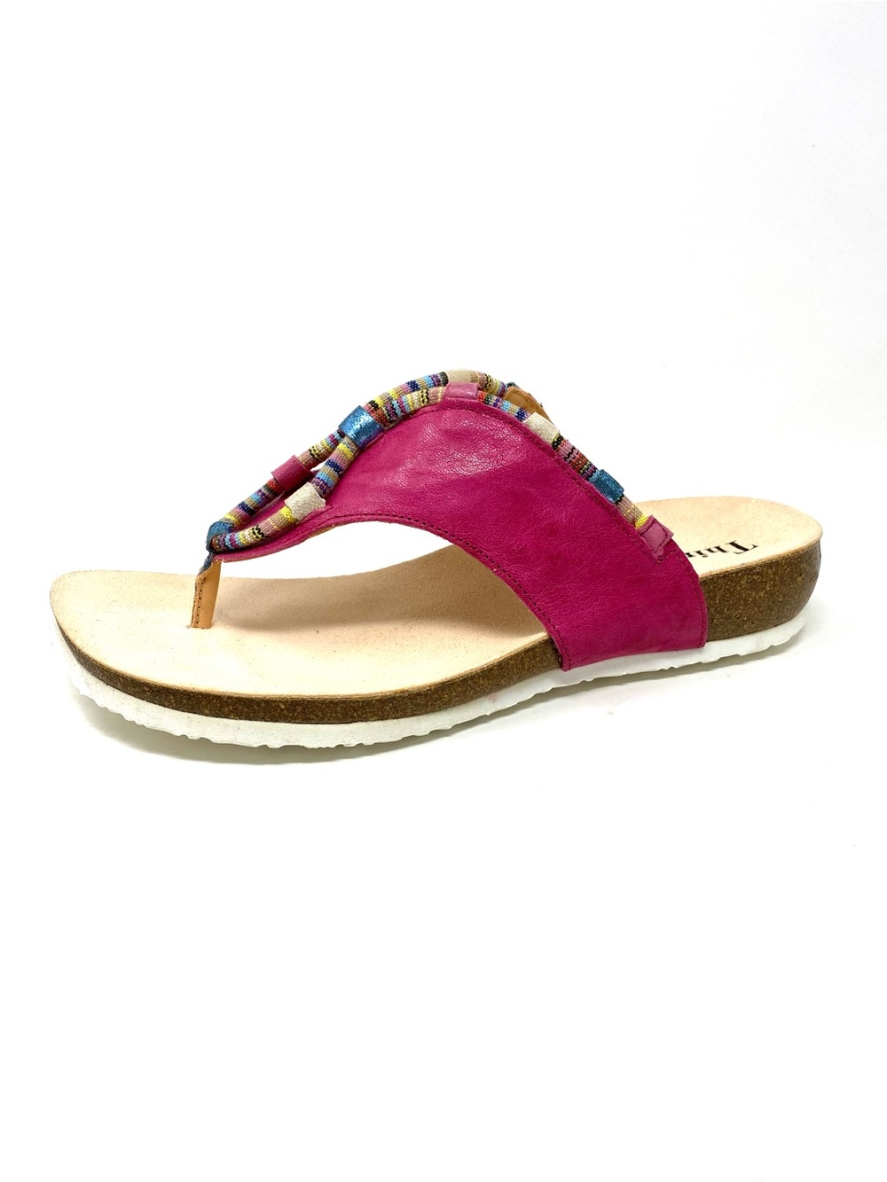 Think! Julia 211 Fuchsia Leather Thong Sandals Size 42 NIB